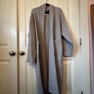 Pink Lily Gray Open Front Cardigan